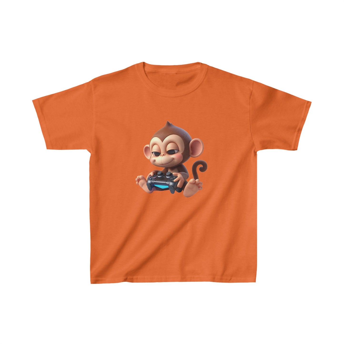 Singe animé jouant à un jeu | T-shirt en coton épais™ pour enfants