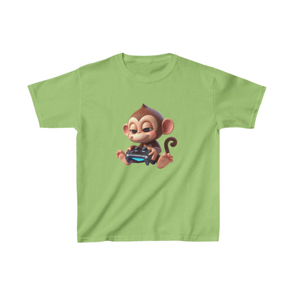 Singe animé jouant à un jeu | T-shirt en coton épais™ pour enfants