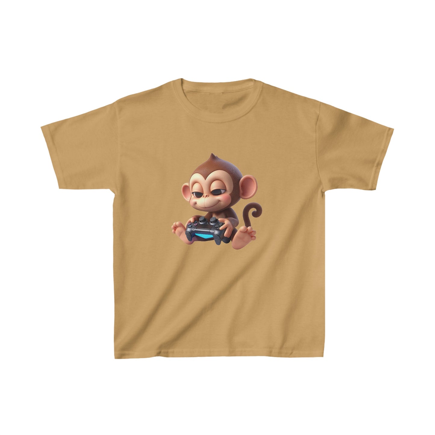 Singe animé jouant à un jeu | T-shirt en coton épais™ pour enfants