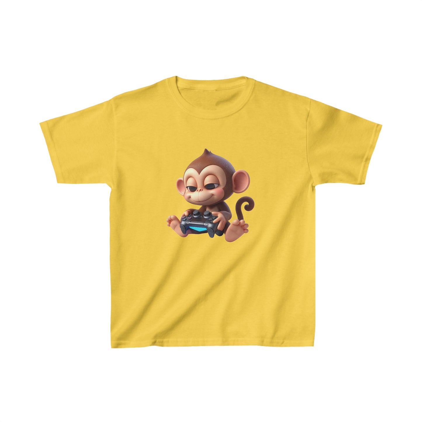 Singe animé jouant à un jeu | T-shirt en coton épais™ pour enfants