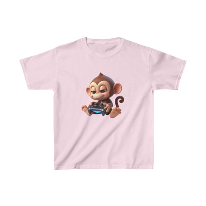 Singe animé jouant à un jeu | T-shirt en coton épais™ pour enfants