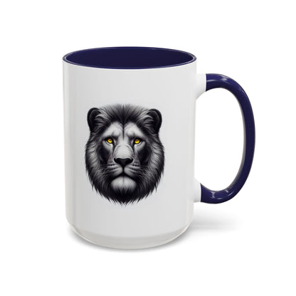 Lion Face with Golden Eyes | Accent Coffee Mug (11, 15oz)