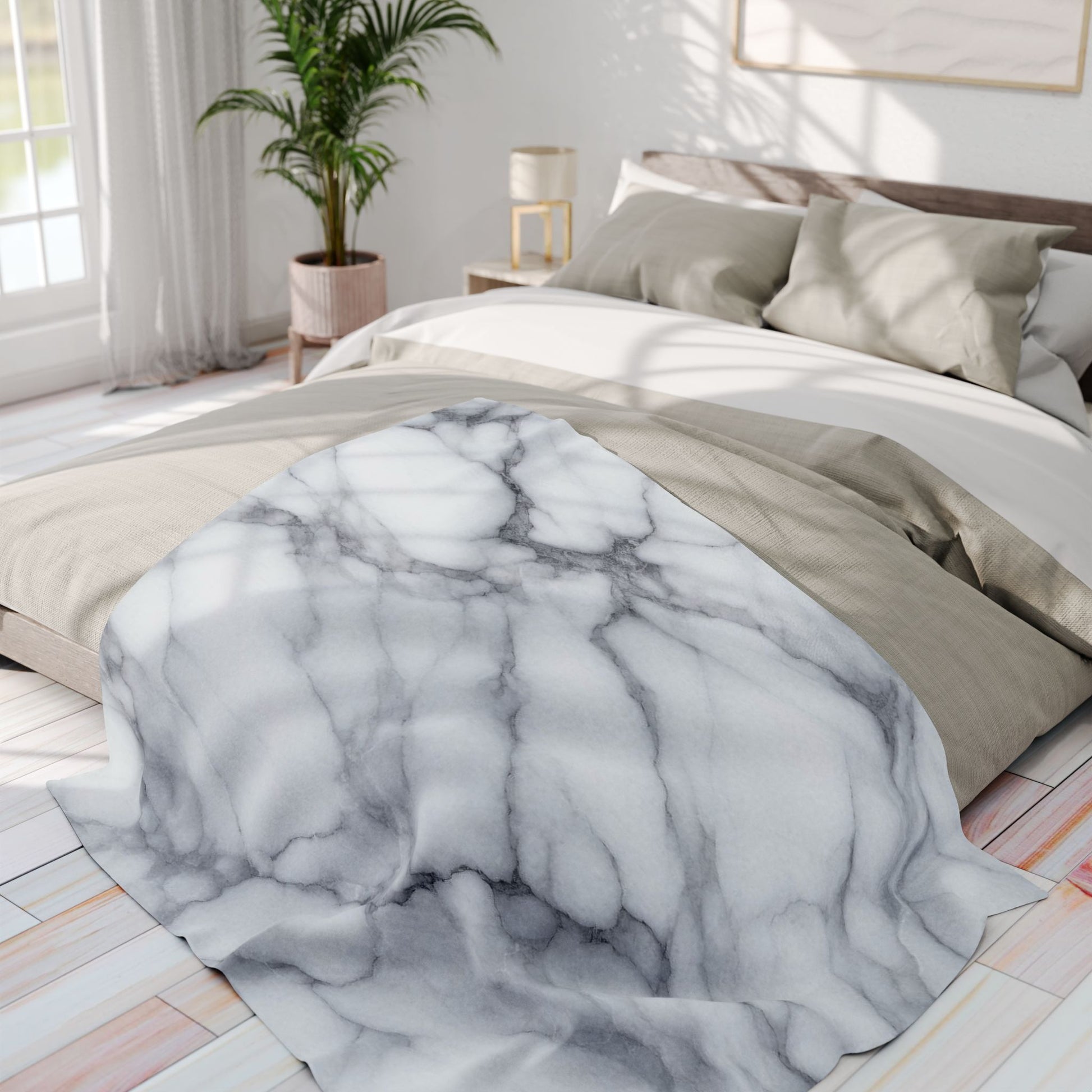 White Marble Pattern | Arctic Fleece Blanket