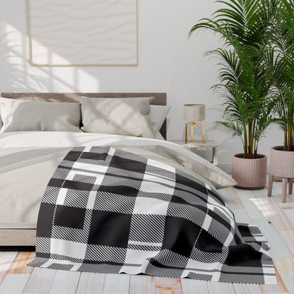 Black, White Pattern | Arctic Fleece Blanket