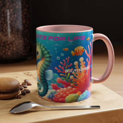 Seahorses Mate For Life | You Are My Seahorse | Accent Coffee Mug (11oz)