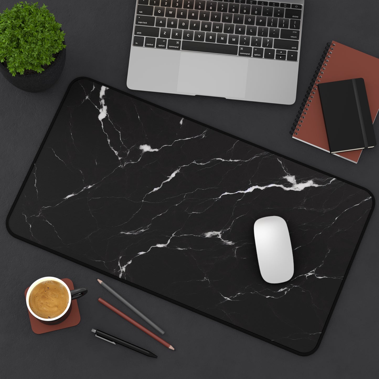 Black Marble Pattern | Desk Mat