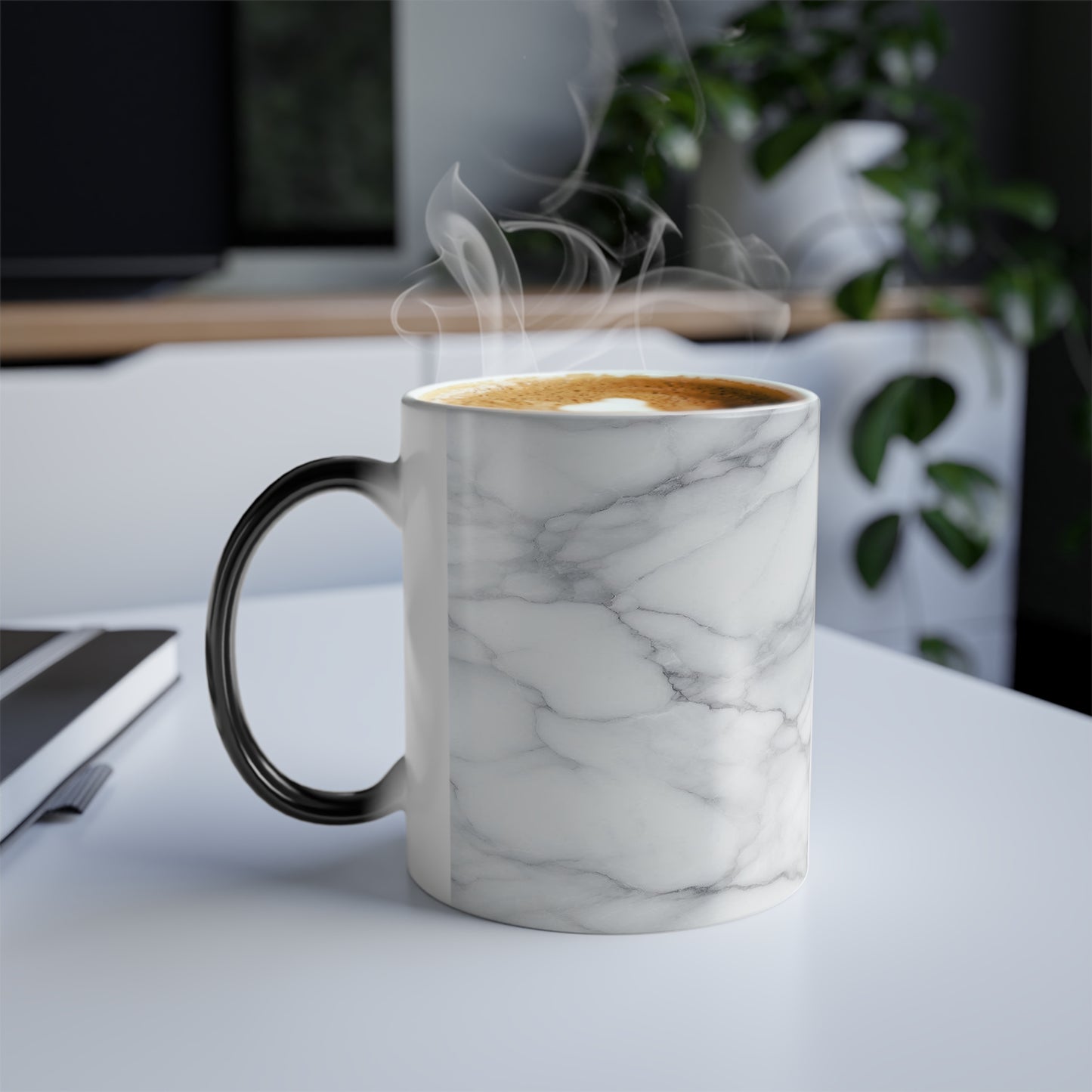 Taza con diseño de mármol que cambia de color, 11 oz