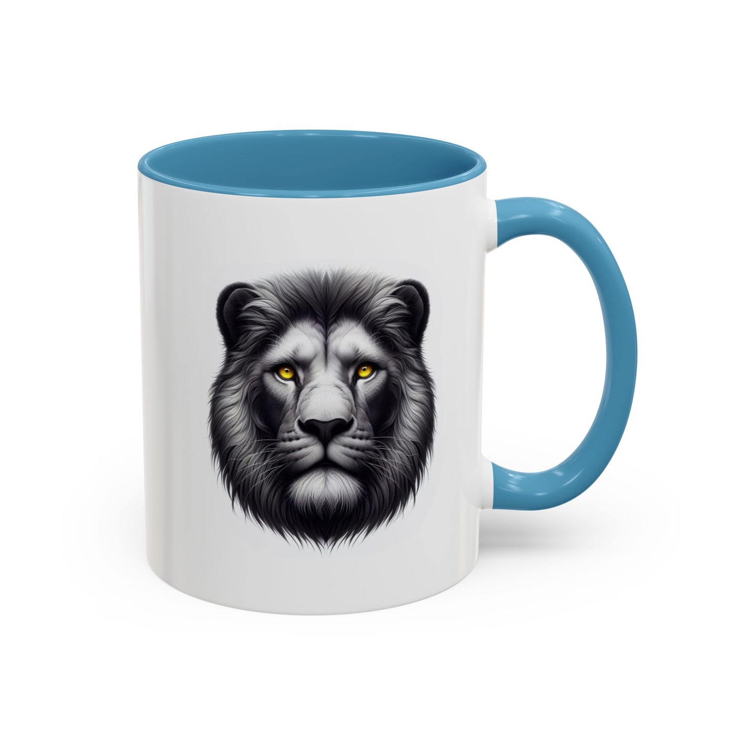 Lion Face with Golden Eyes | Accent Coffee Mug (11, 15oz)