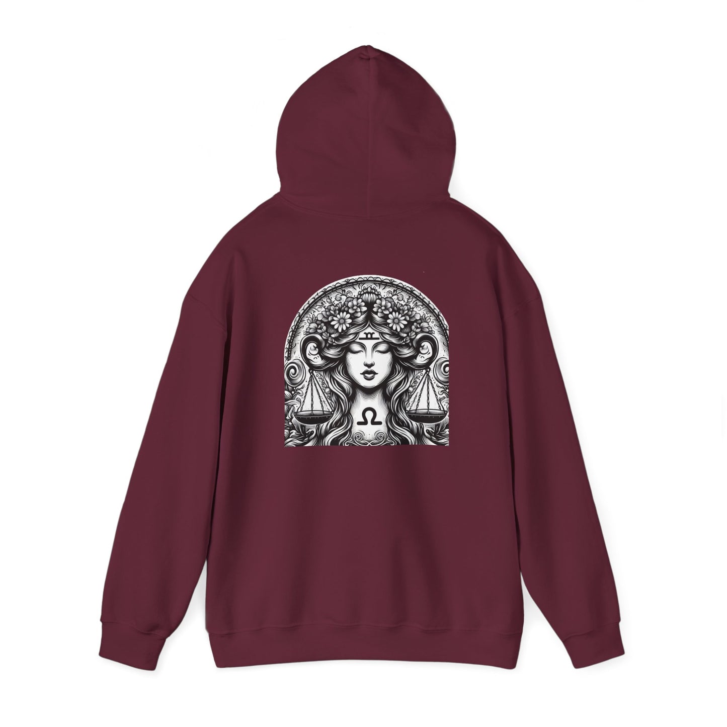 Sudadera unisex con capucha Heavy Blend™, signo del zodíaco de Libra