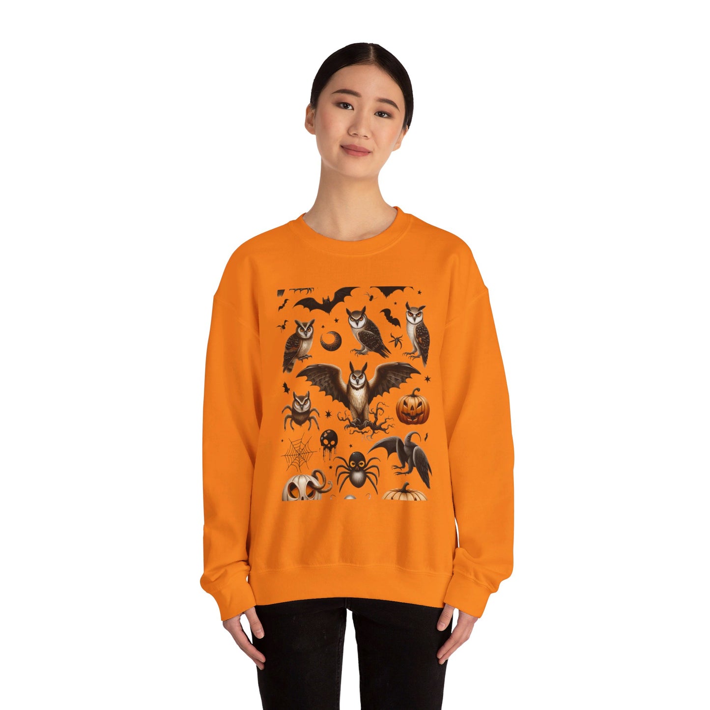 Sudadera unisex de cuello redondo y mezcla pesada Scary Creatures