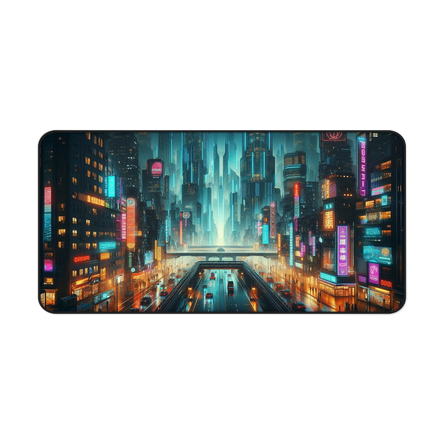 Cyberpunk Cityscape | Desk Mat