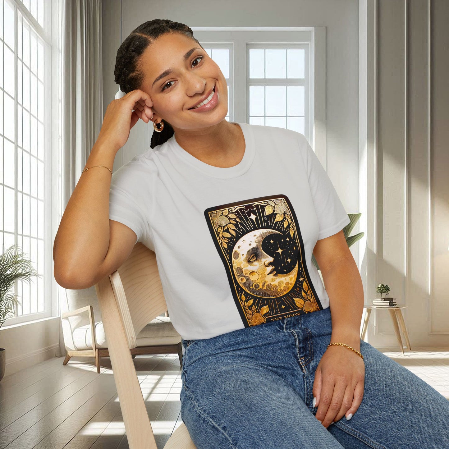 La carte de tarot de la lune | T-shirt doux unisexe