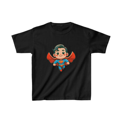 Superhéroe animado | Camiseta de algodón pesado para niños