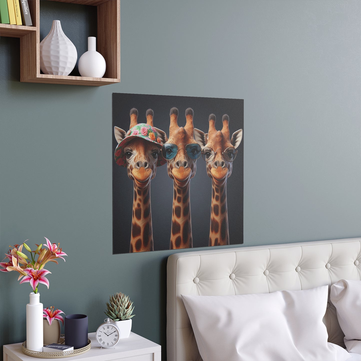 Giraffe Family Vacay | Indoor and Outdoor Silk Poster