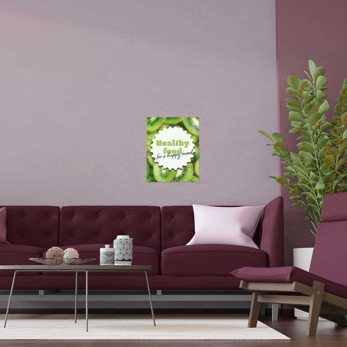 Healthy Food For A Happy Mood | Indoor and Outdoor Silk Poster