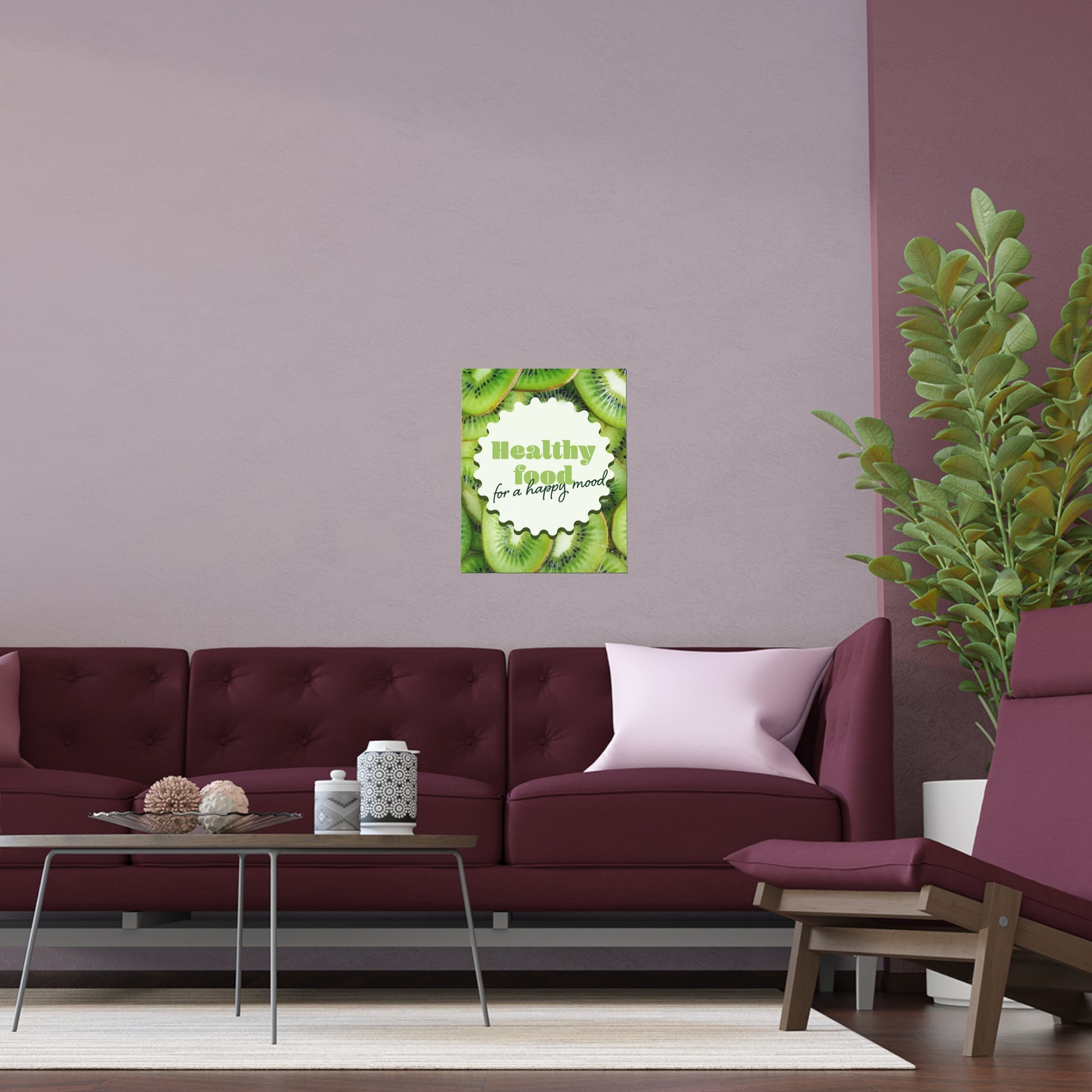 Healthy Food For A Happy Mood | Indoor and Outdoor Silk Poster