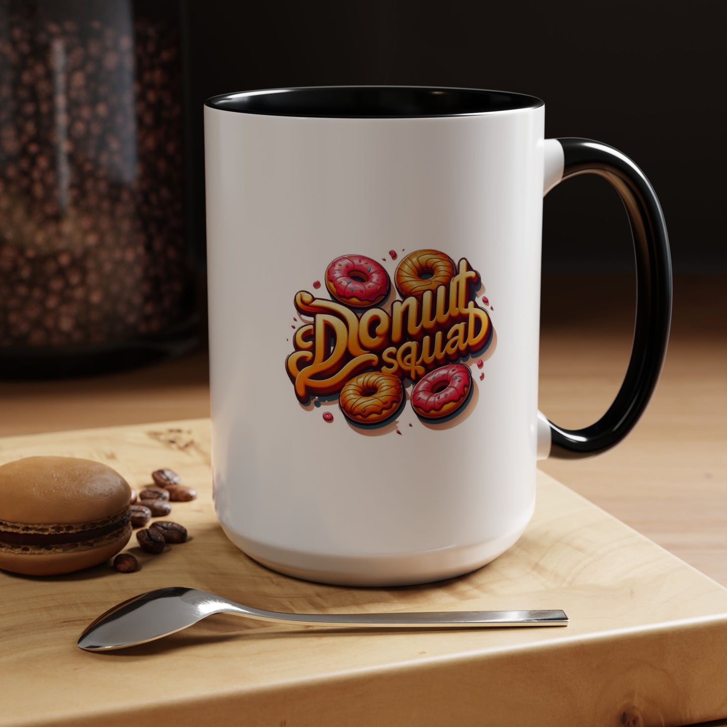 Taza de café con acento de Donut Squad (11 oz y 15 oz)