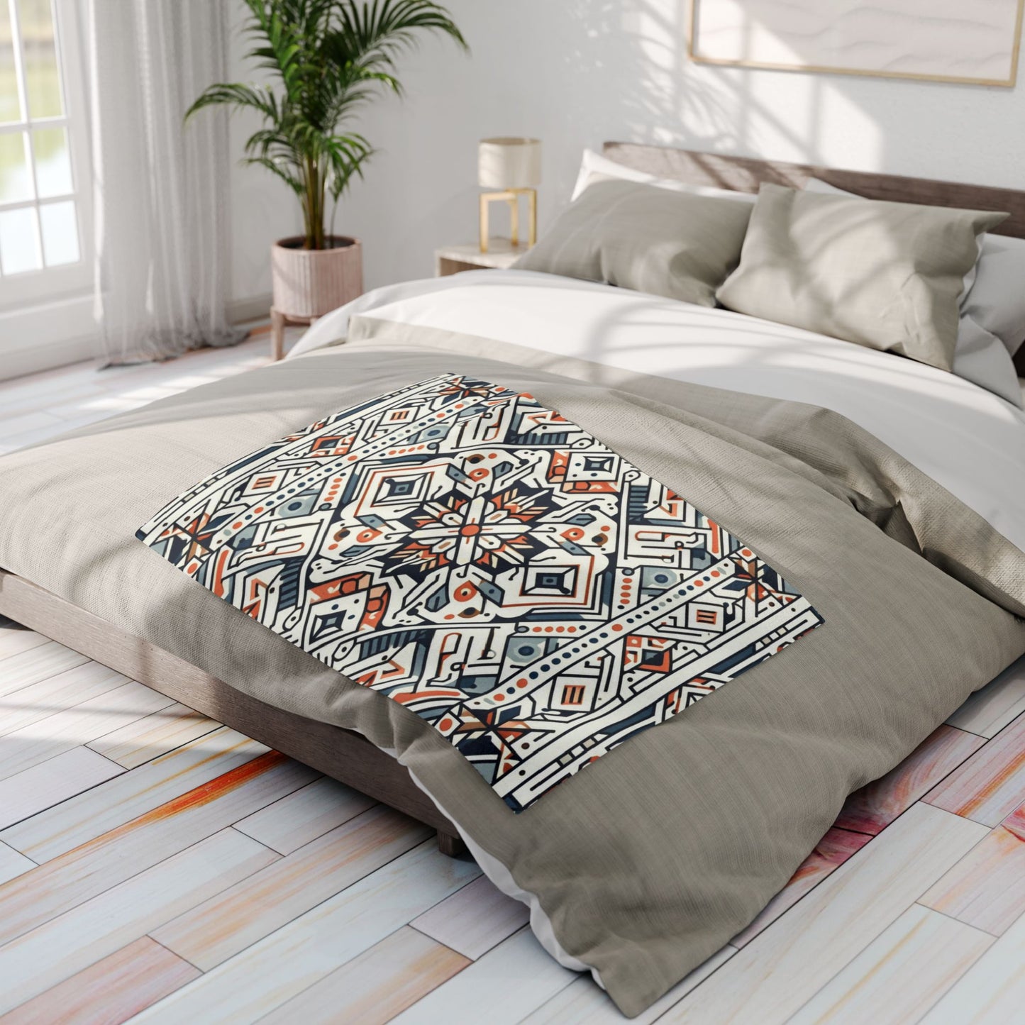 Boho Geometric Pattern | Arctic Fleece Blanket