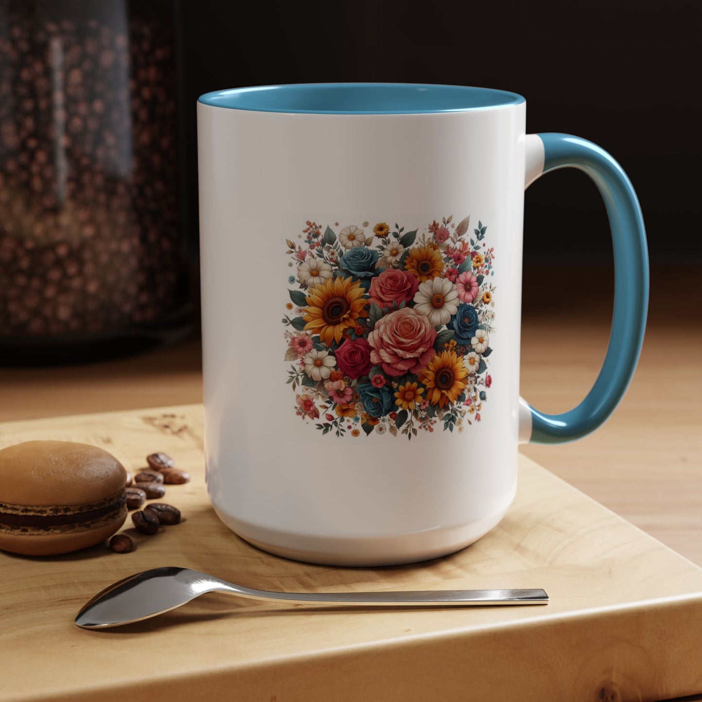 Fleurs multicolores | Tasse à café Accent (11, 15 oz)