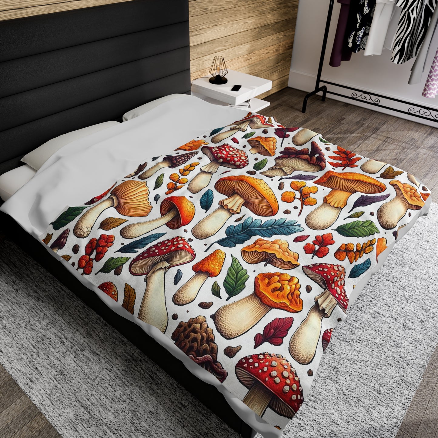 Mushrooms | Velveteen Plush Blanket