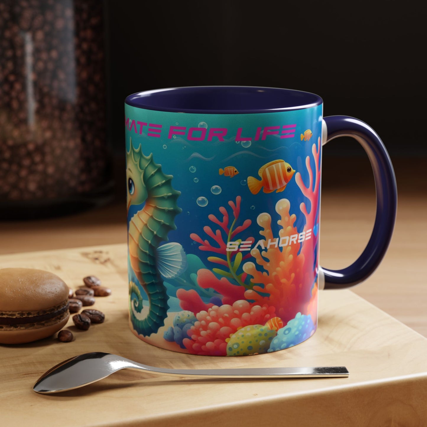 Seahorses Mate For Life | You Are My Seahorse | Accent Coffee Mug (11oz)