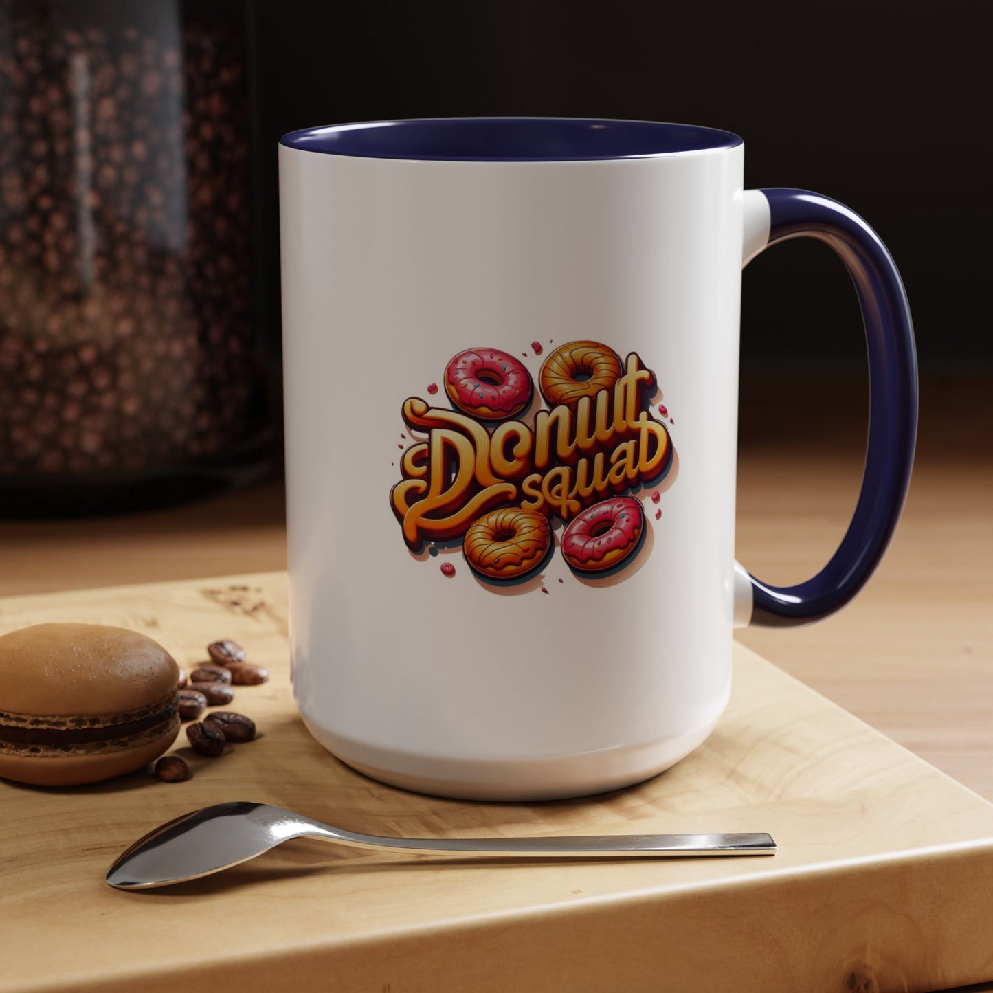 Taza de café con acento de Donut Squad (11 oz y 15 oz)