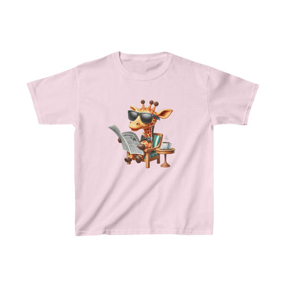 Giraffe enjoying Coffee | Kids Heavy Cotton™ Tee