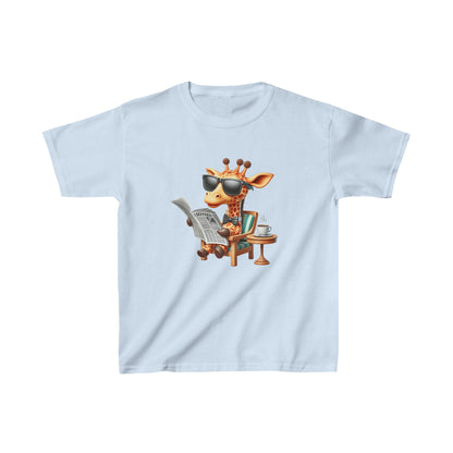 Giraffe enjoying Coffee | Kids Heavy Cotton™ Tee