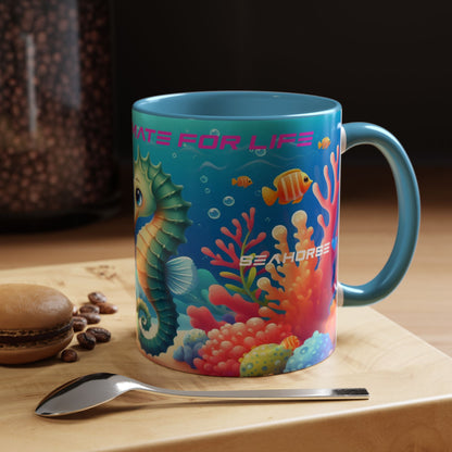 Seahorses Mate For Life | You Are My Seahorse | Accent Coffee Mug (11oz)