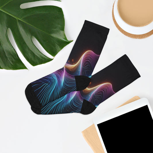 Motifs de vagues lumineuses | Chaussettes confortables