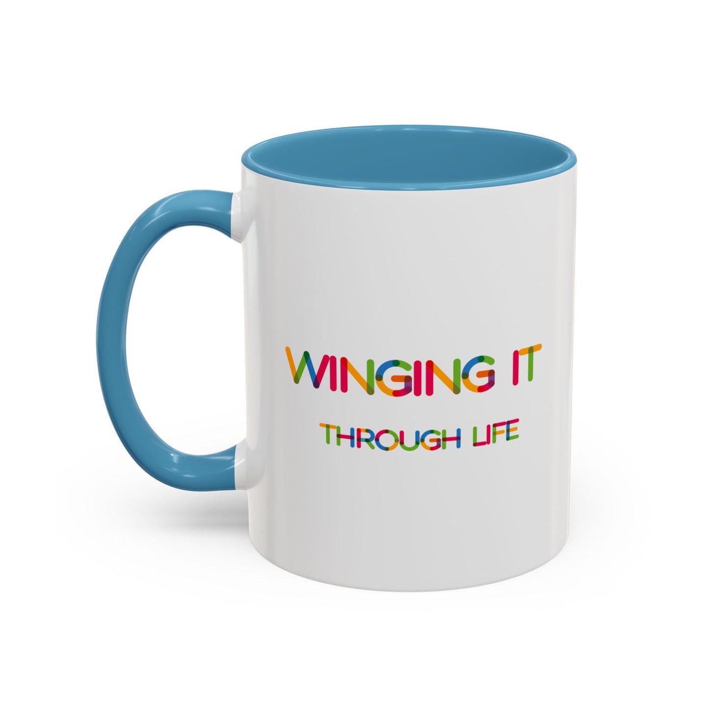 Winging it Through Life | Accent Coffee Mug (11, 15oz)