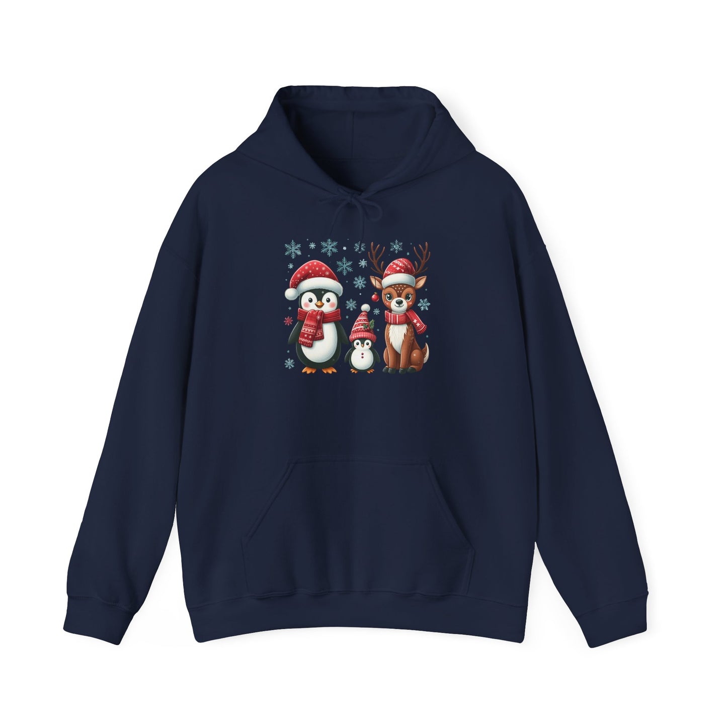 Penguins and Reindeer | Unisex Heavy Blend™ Hooded Sweatshirt