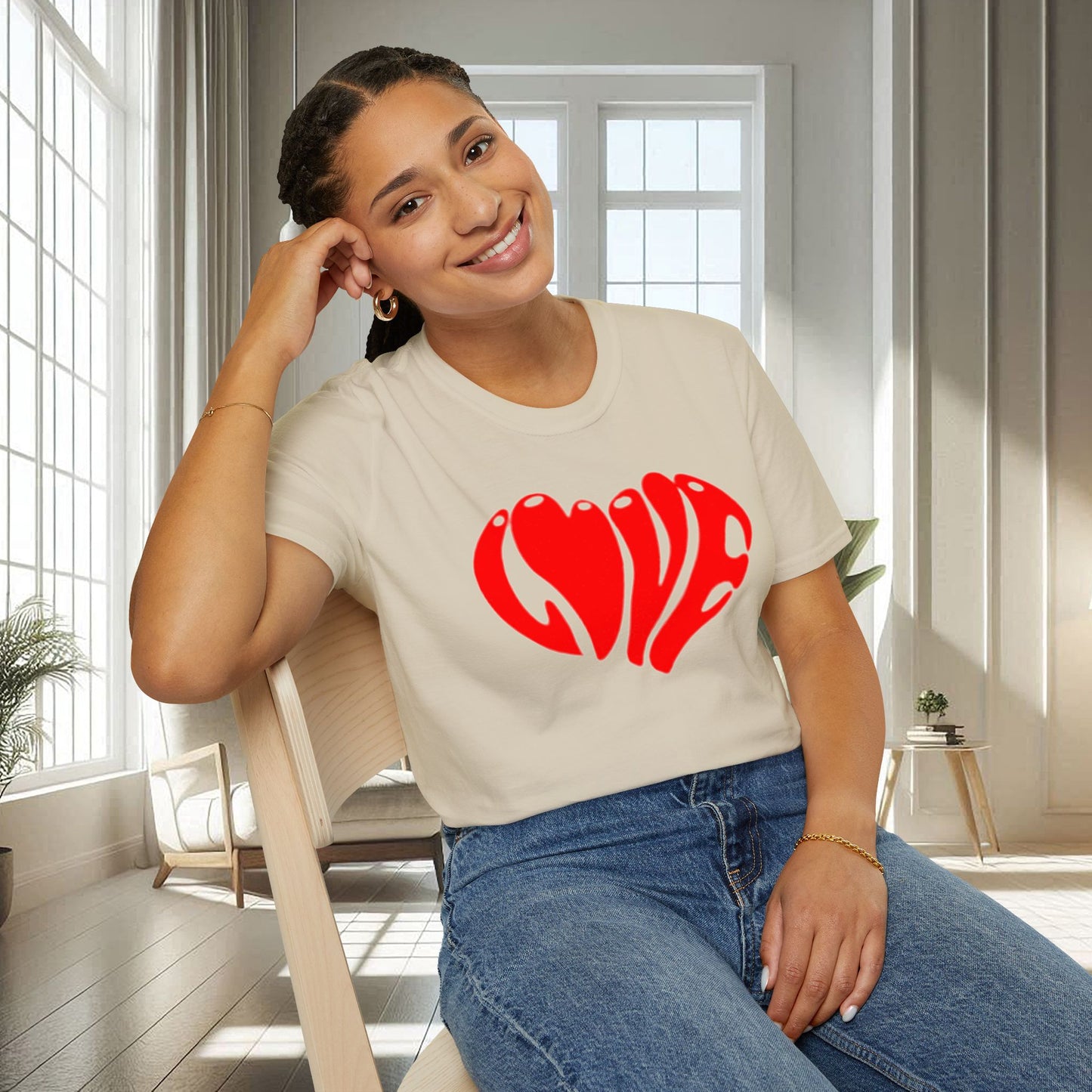 Cœur d'amour | T-shirt doux unisexe