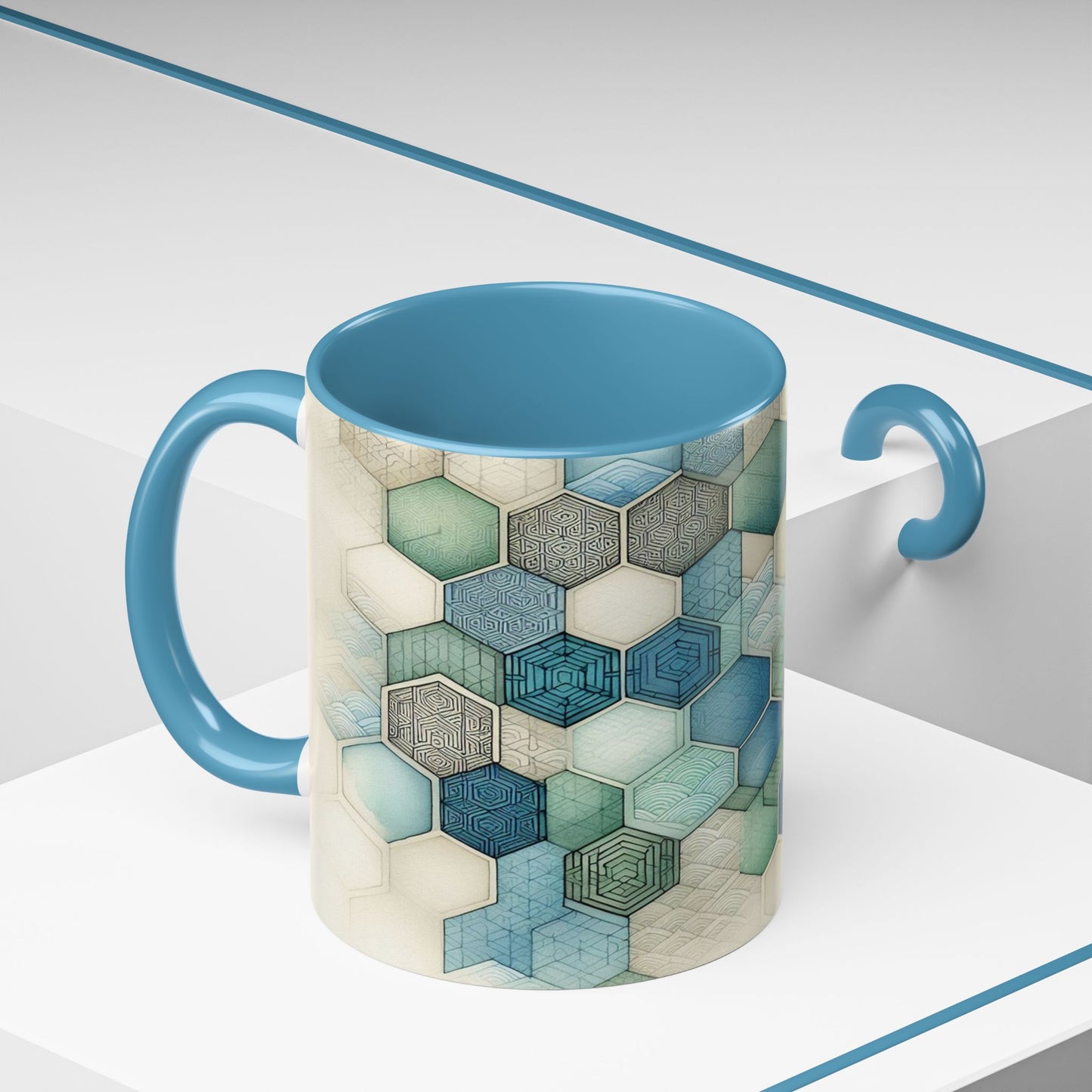 Calming Geometric Design | Accent Coffee Mug (11oz)