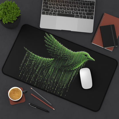 Digital Rain Bird | Desk Mat