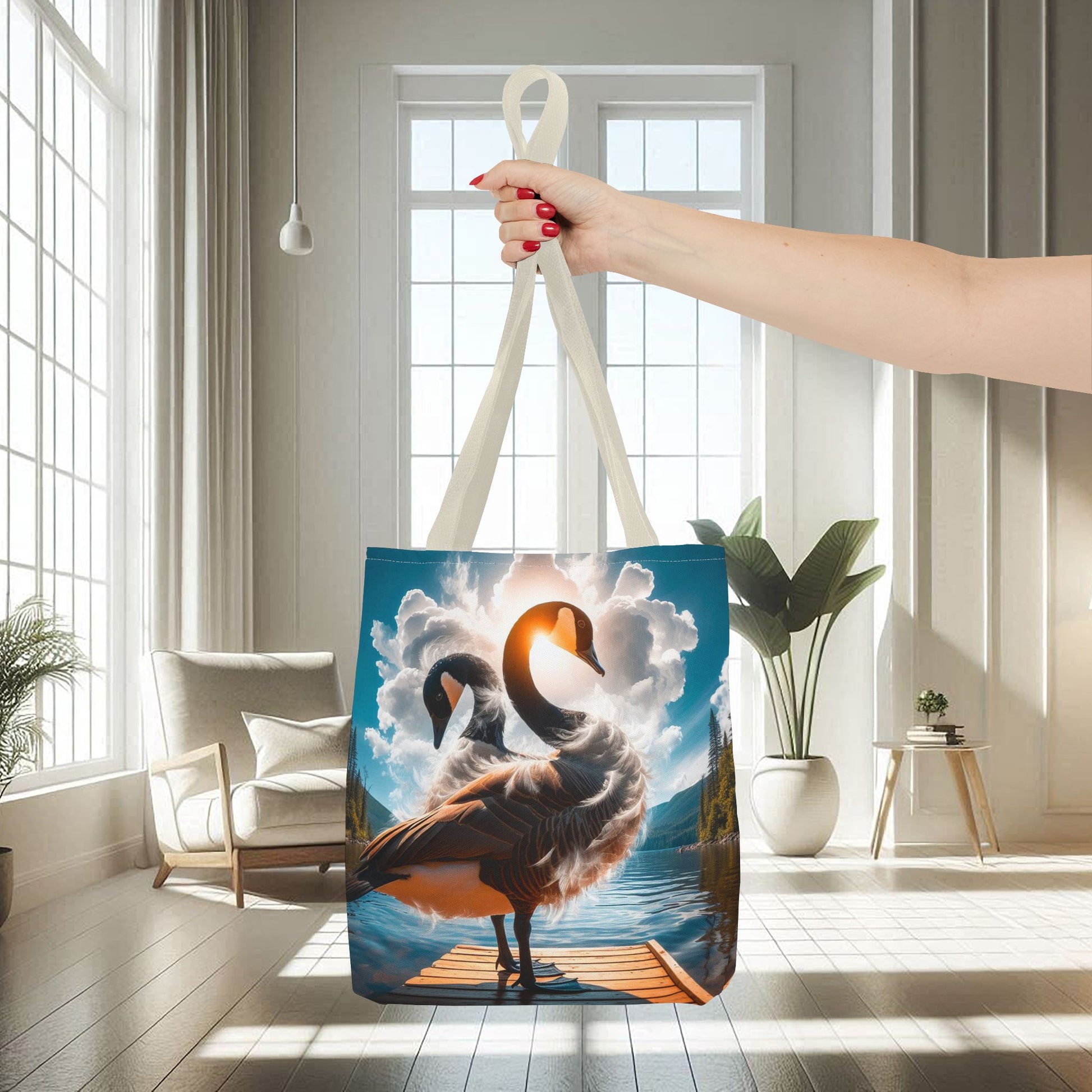 Canadian Geese On A Pier | Tote Bag