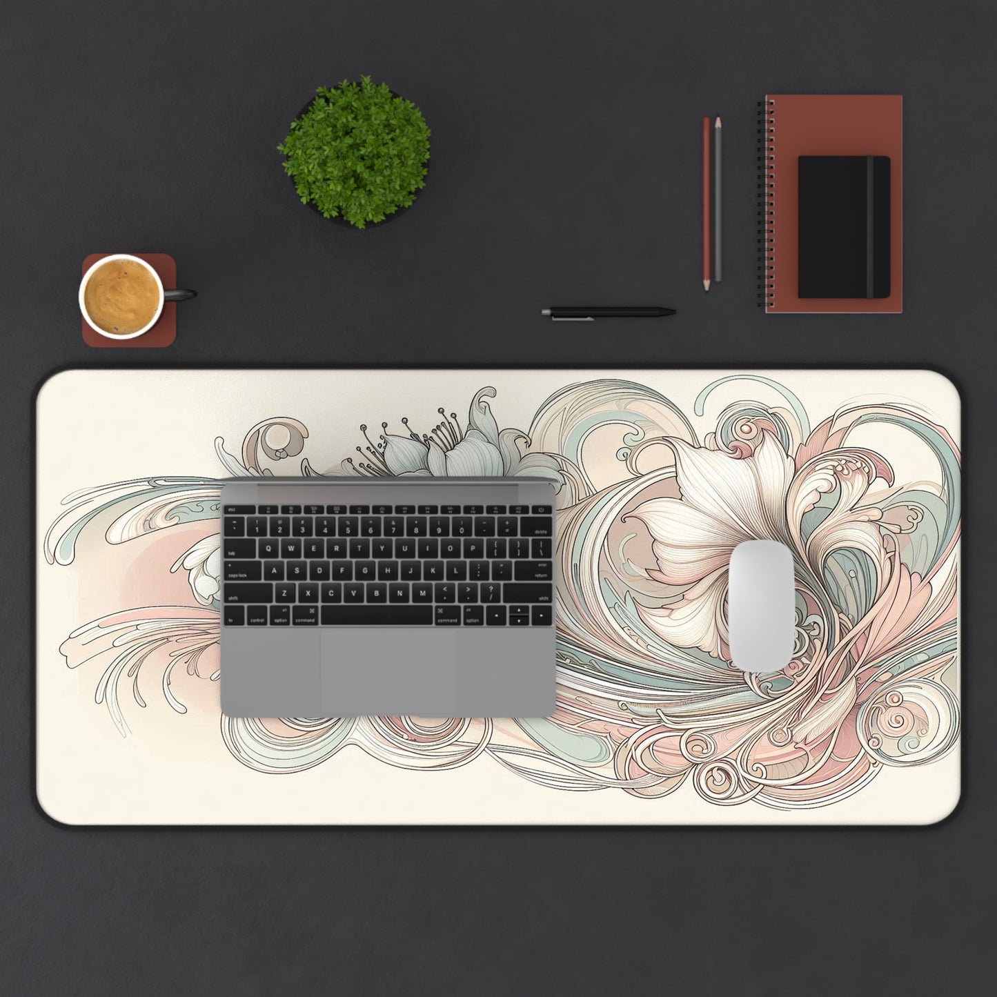 Art Nouveau Floral Design | Desk Mat