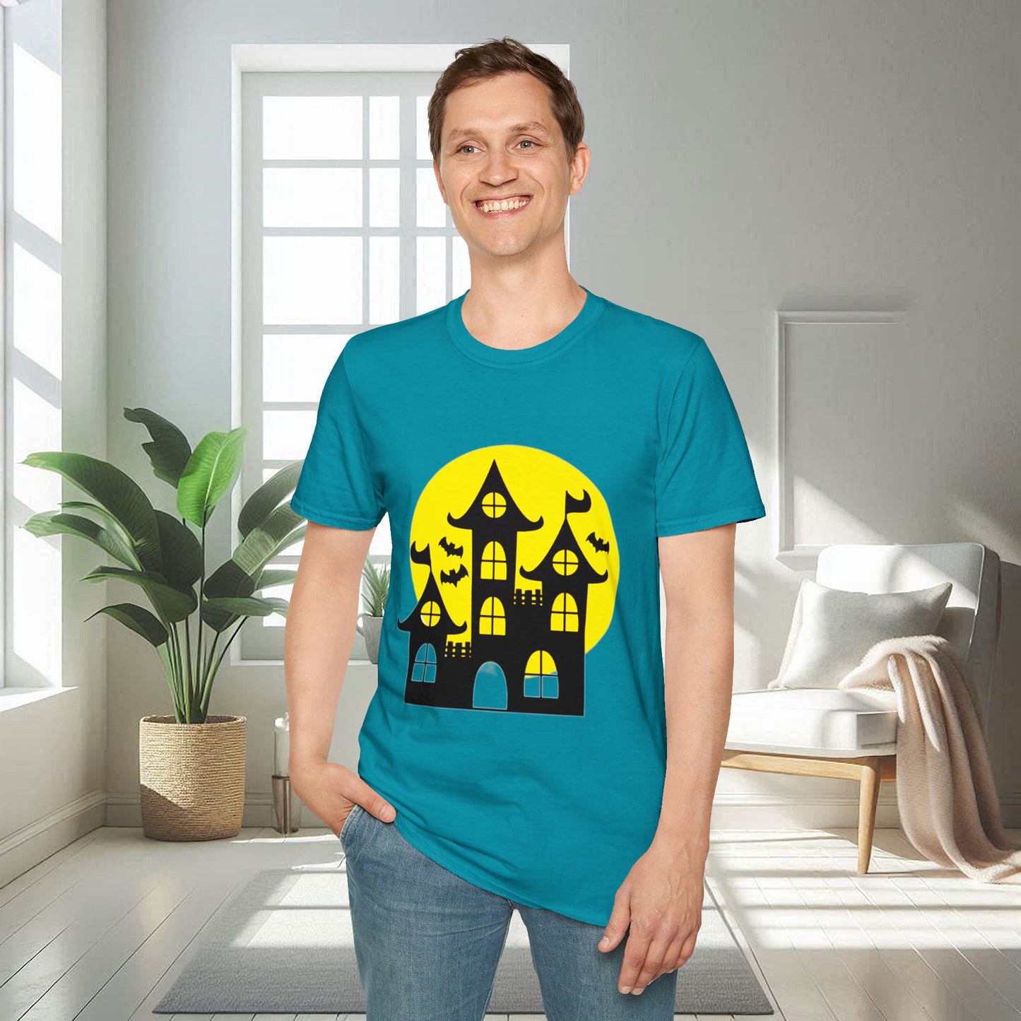 Haunted House and Birds | Unisex Soft T-shirt