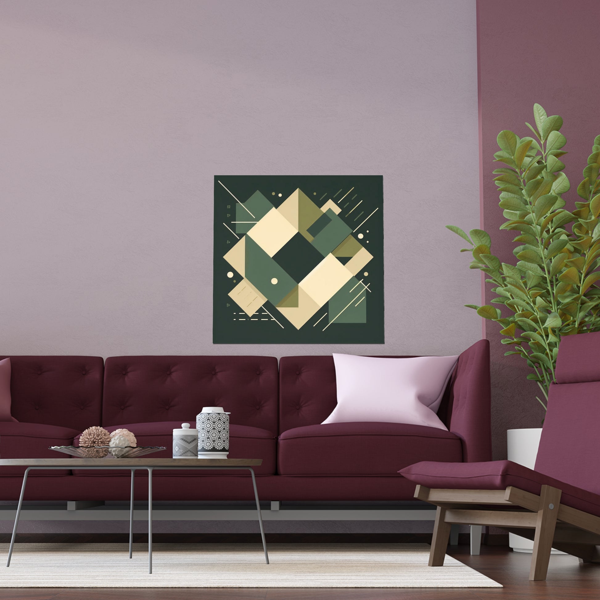 Modern Abstract Geometrical Design | Indoor and Outdoor Silk Poster