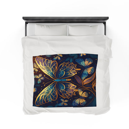 Butterflies With Hues | Velveteen Plush Blanket