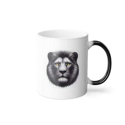 Lion Face with Golden Eyes | Color Morphing Mug, 11oz