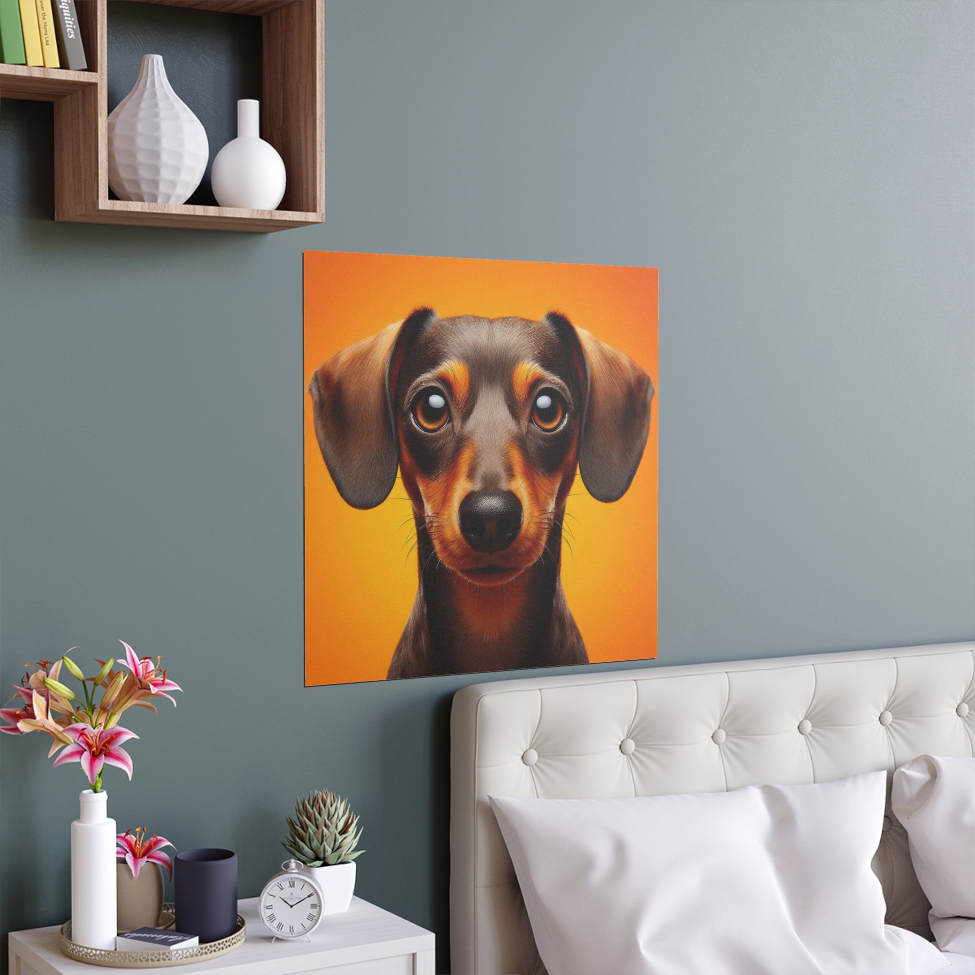 Daschund Portrait | Indoor and Outdoor Silk Poster