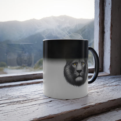 Lion Face with Golden Eyes | Color Morphing Mug, 11oz