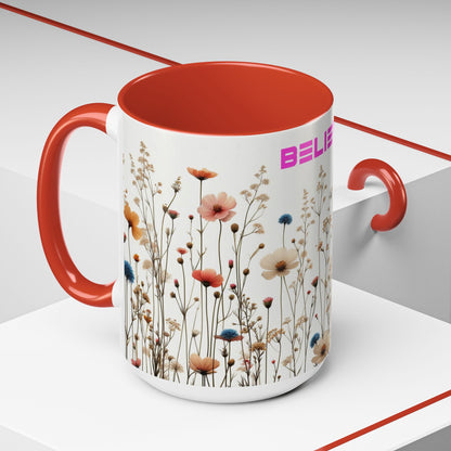 Believe | Wildflowers | Accent Coffee Mug (11, 15oz)