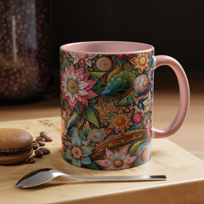 Floral Pattern | Accent Coffee Mug (11oz)