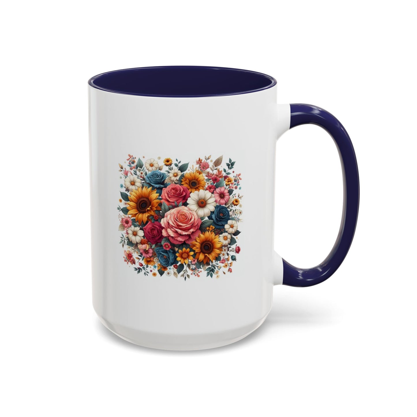 Fleurs multicolores | Tasse à café Accent (11, 15 oz)