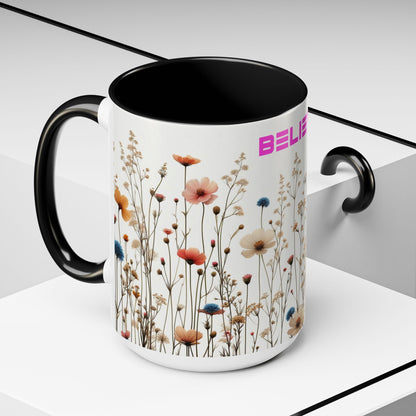 Believe | Wildflowers | Accent Coffee Mug (11, 15oz)