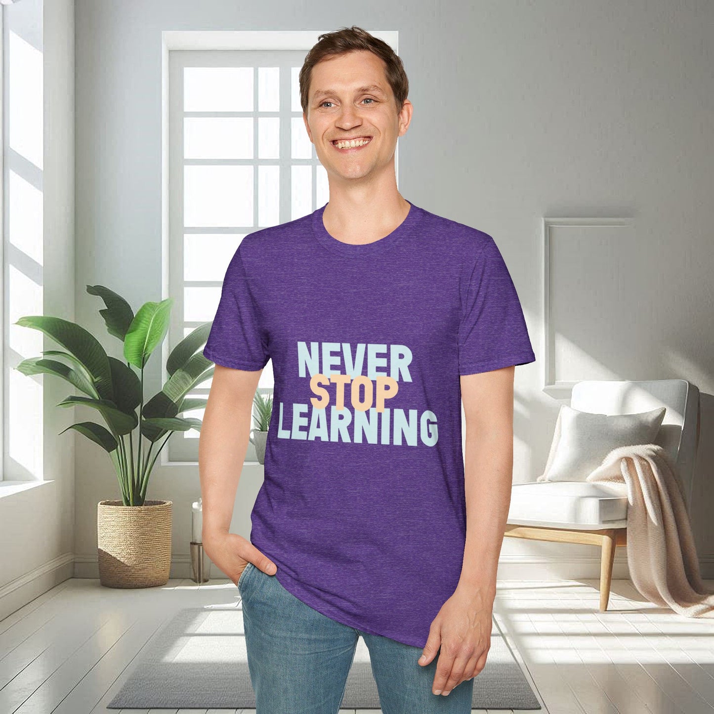 Never Stop Learning | Unisex Soft T-shirt