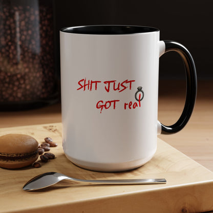 Shit Just Got Real Engagement Ring | Accent Coffee Mug (11, 15oz)