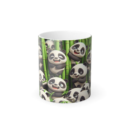 Playful Pandas with Bamboo | Color Morphing Mug, 11oz